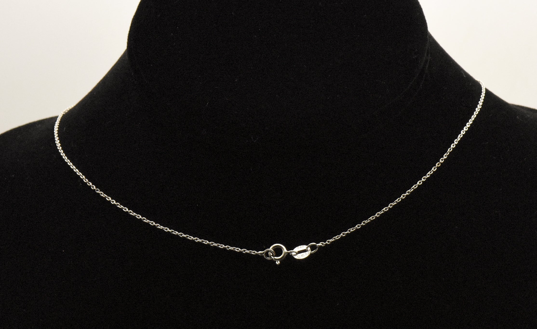 Amanda Rose Collection - Sterling Silver Pink Heart Glass Pendant Chain Necklace - 18"
