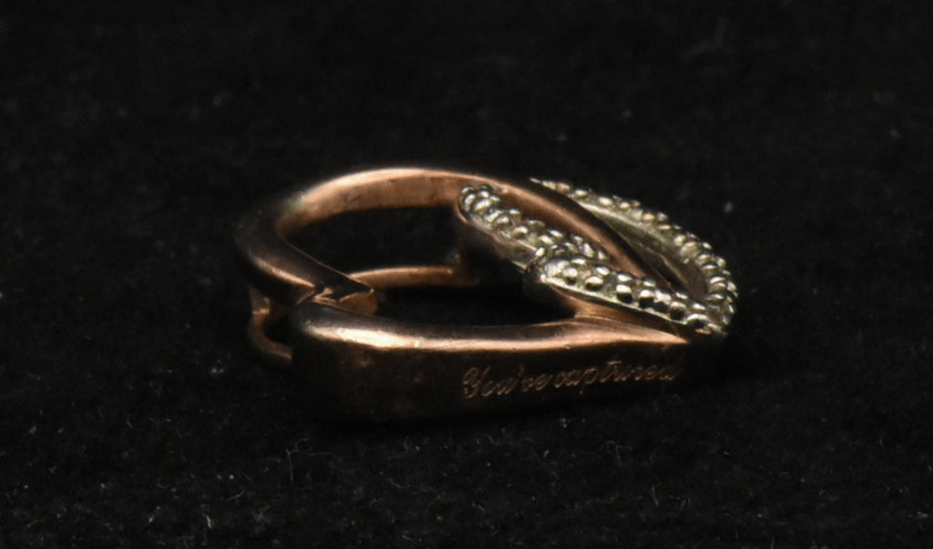Vintage Sterling Silver Dual-Tone Hearts Sterling Silver Diamond Pendant