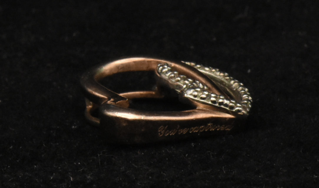Vintage Sterling Silver Dual-Tone Hearts Sterling Silver Diamond Pendant