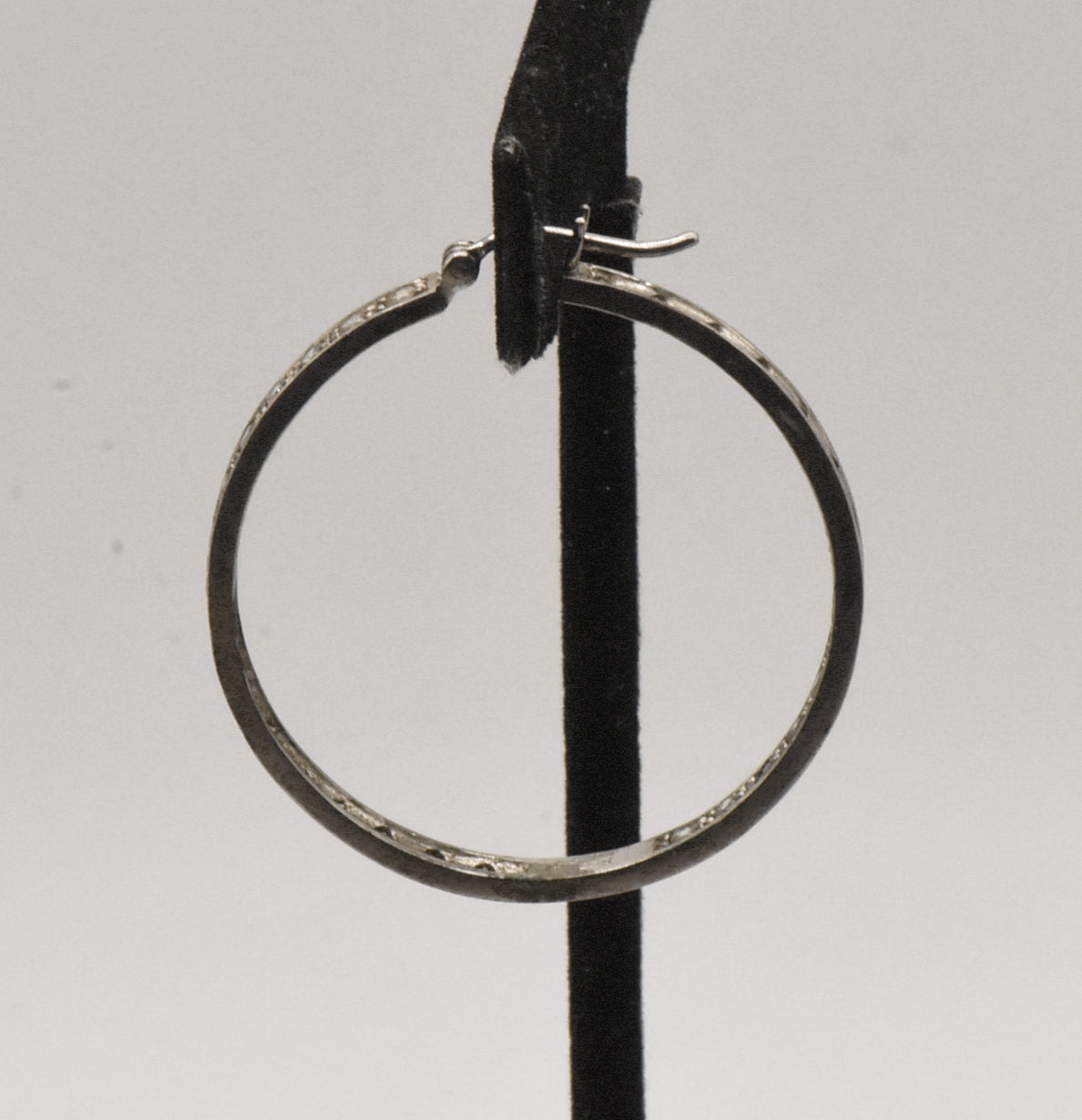UNMATCHED Vintage Sterling Silver Rhinestone Hoop Earring