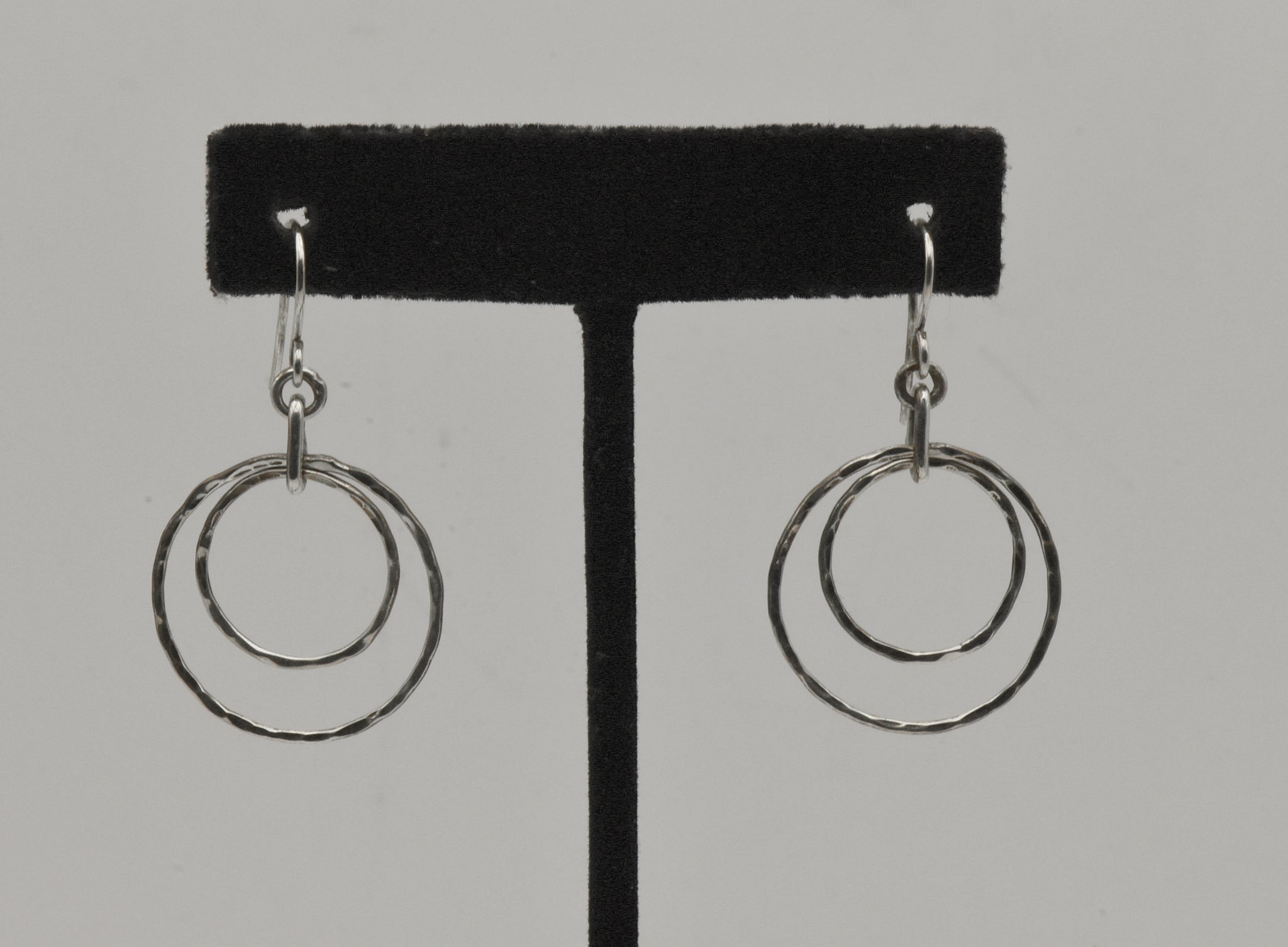 Vintage Handmade Silver Circle Dangle Earrings