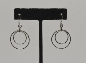 Vintage Handmade Silver Circle Dangle Earrings