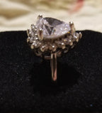 Sterling Silver Ring with Large Heart Shaped Simulated Diamond - Size 7