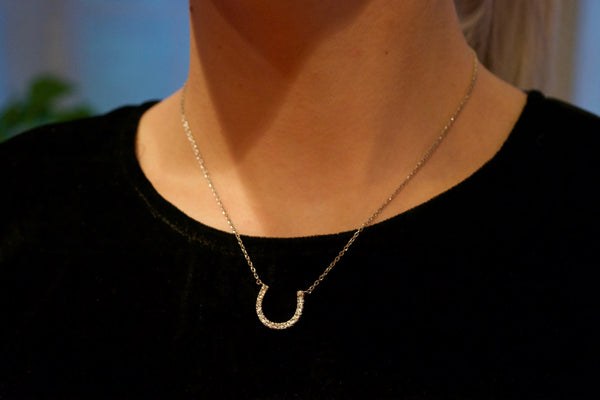 Sterling Silver Chain with Horseshoe Pendant - 17"
