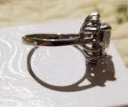 Sterling Silver Ring with Large Heart Shaped Simulated Diamond - Size 7