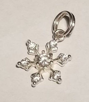 Sterling Silver and Cubic Zirconia Snowflake Pendant