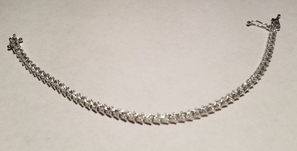 Sterling Silver Tennis Bracelet with Cubic Zirconia - 7.5"