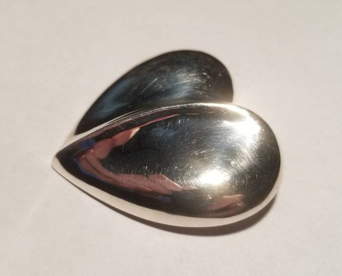 Sterling Silver Heart Brooch