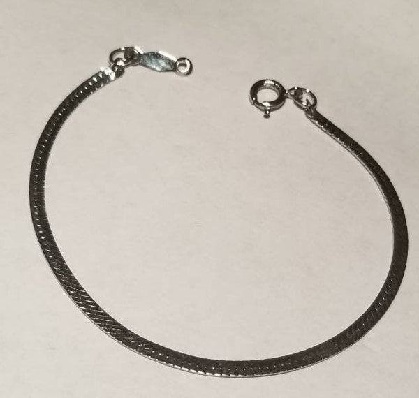 Sterling Silver Herringbone Bracelet - 7.5"