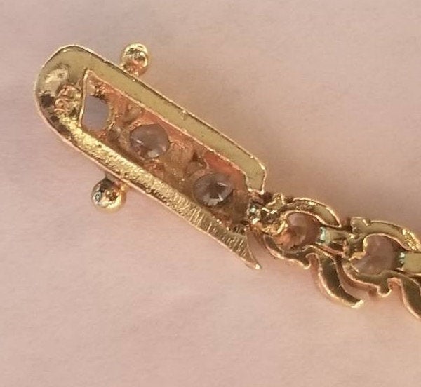 Sterling Silver Gold Tone Tennis Bracelet with Cubic Zirconia - 7.5"