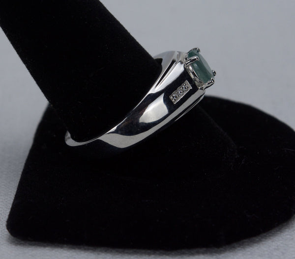 AA Grandiderite, Natural White Zircon Platinum Over Sterling Ring - Size 12