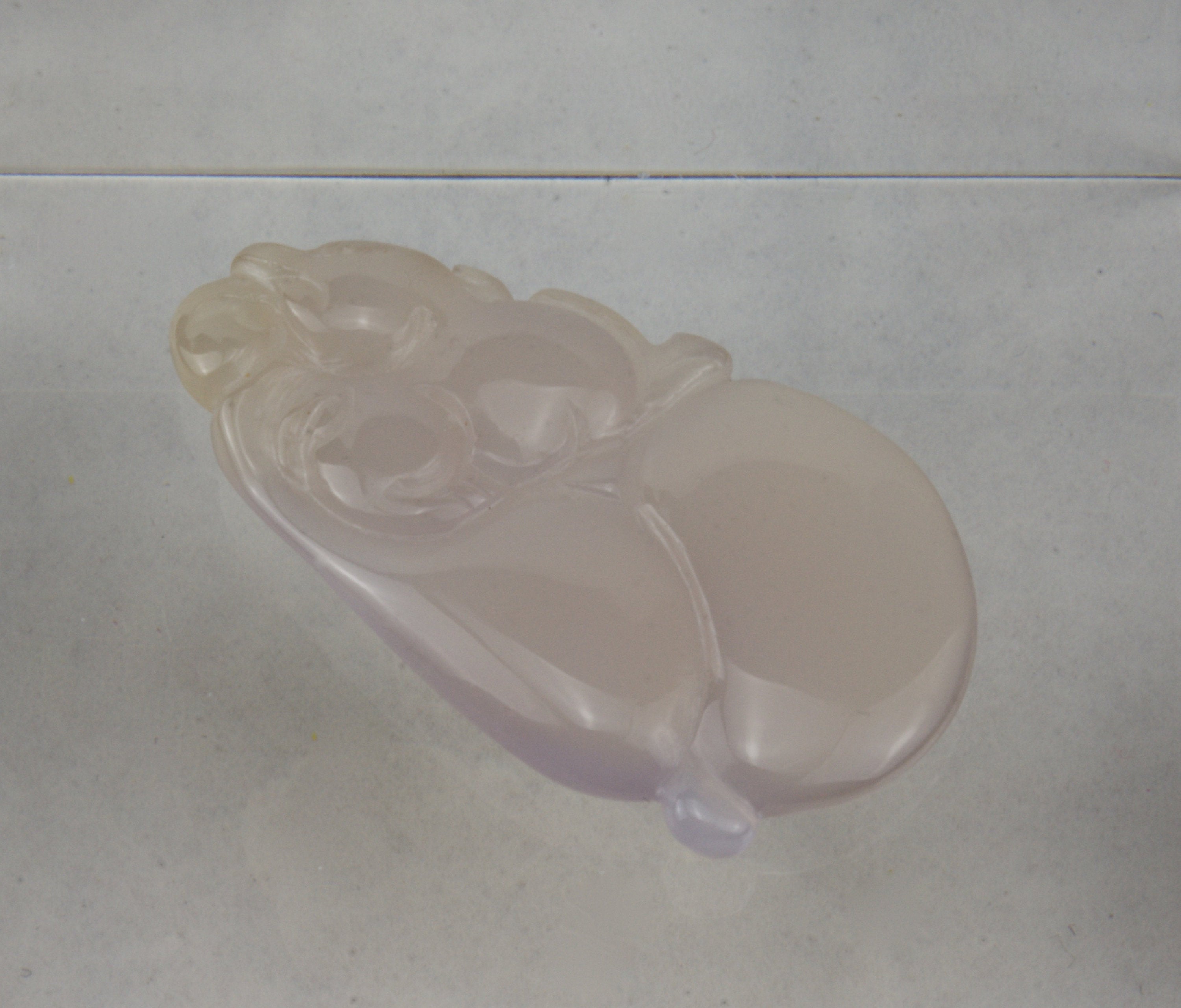 Light Purple/Yellow Carved Jade Pendant
