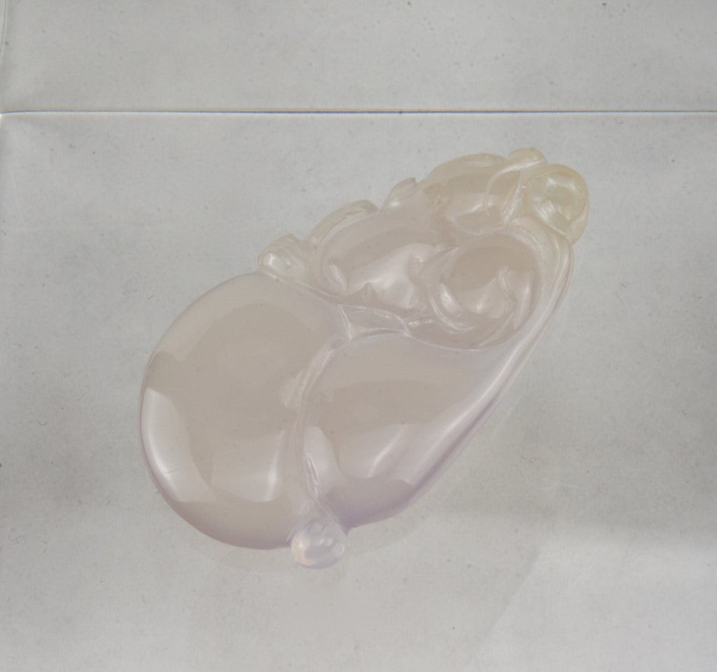 Light Purple/Yellow Carved Jade Pendant