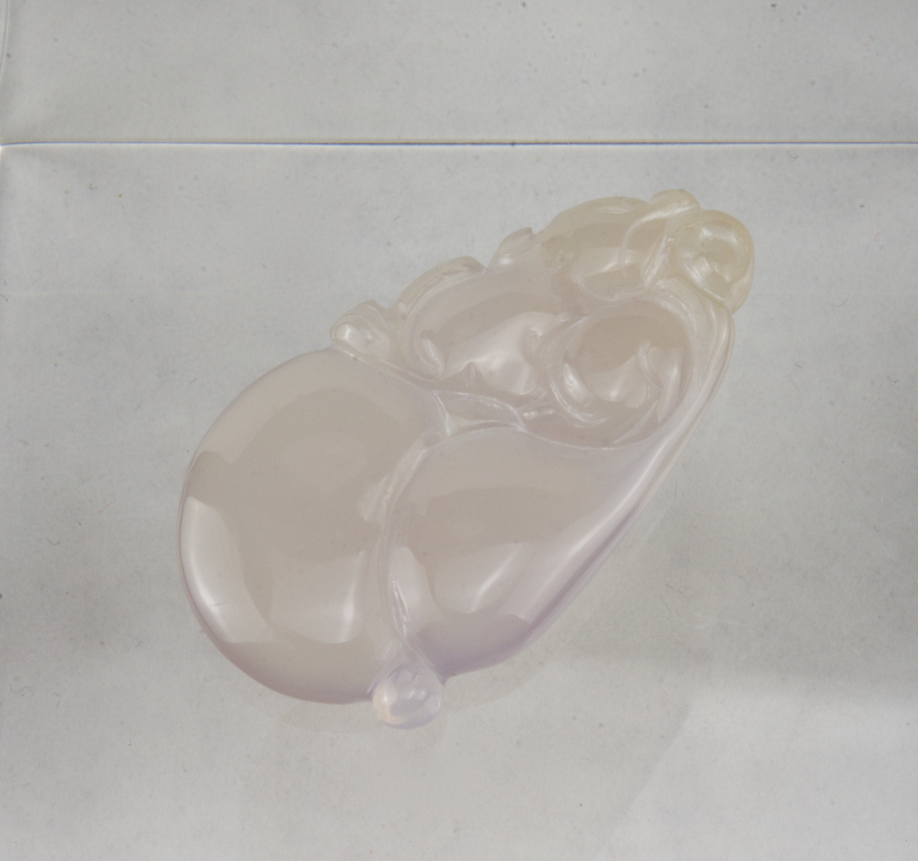 Light Purple/Yellow Carved Jade Pendant