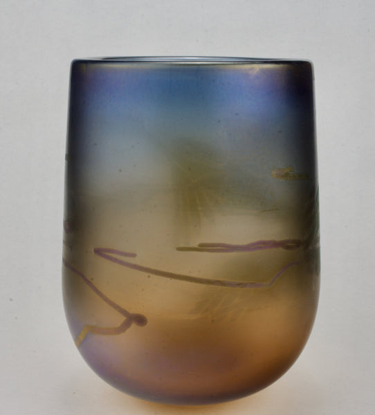 Peter Vanderlaan Mary Beth Bliss - Opalescent Art Glass Crane Vase