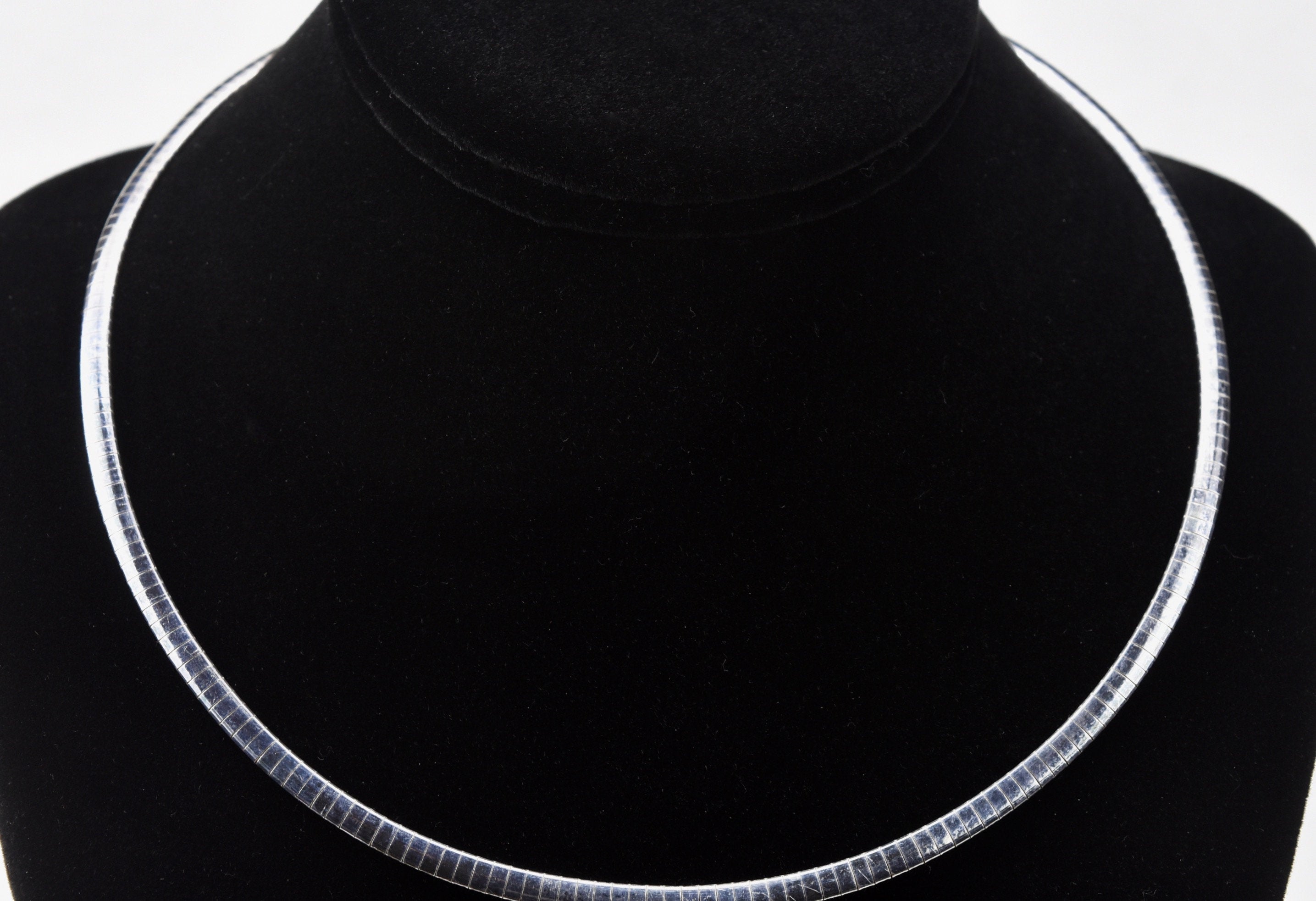 Sterling Silver Italian Omega Link Chain Necklace - 18"