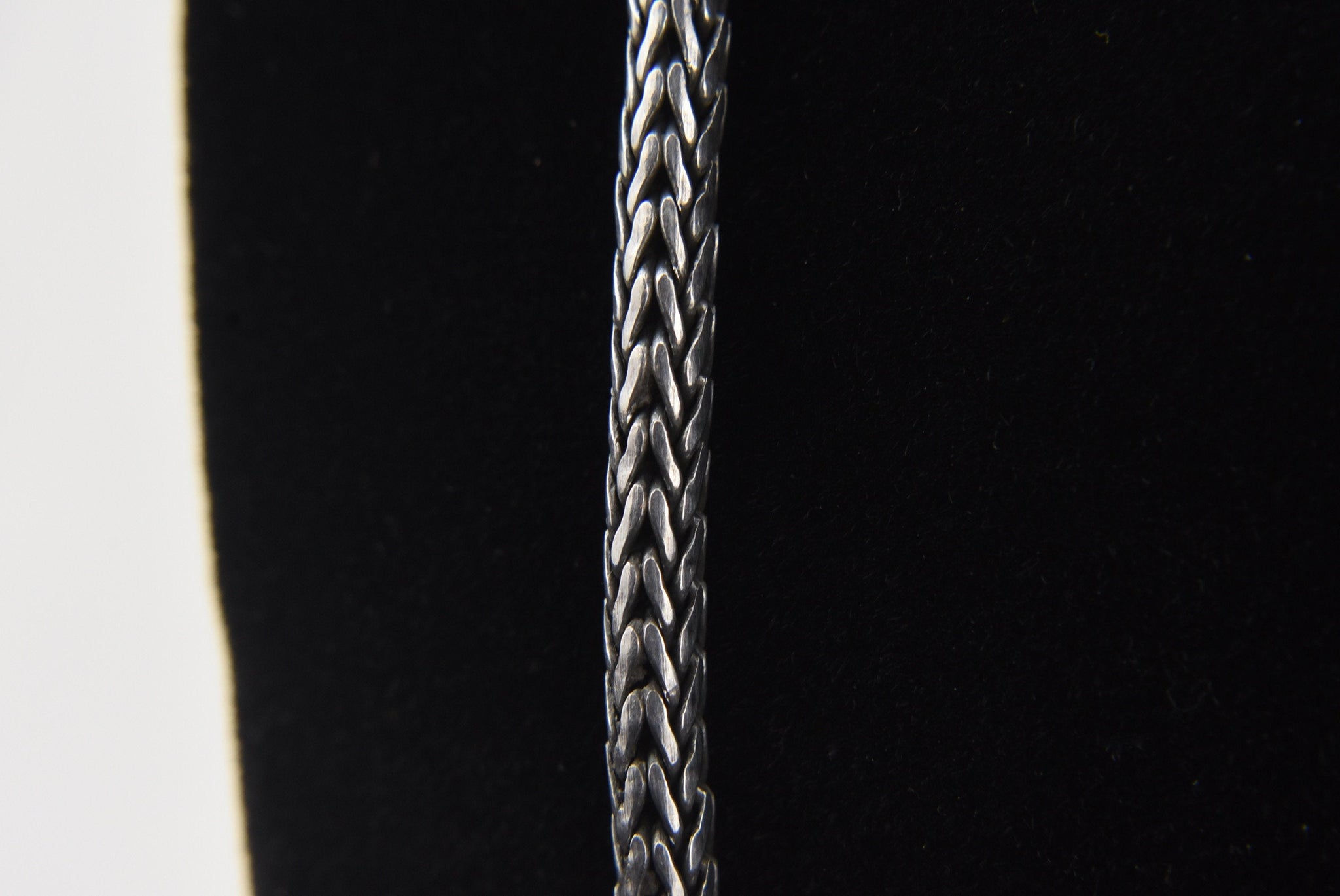 Sterling Silver Foxtail Chain Link Necklace with S Hook Clasp - 27"