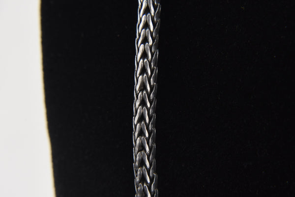 Sterling Silver Foxtail Chain Link Necklace with S Hook Clasp - 27"