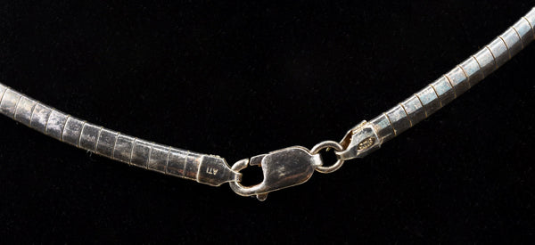 Vintage Italian Sterling Silver Omega Link - 16"
