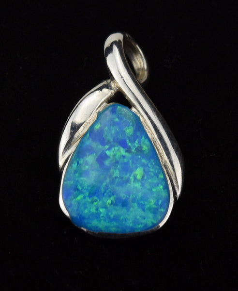 Sterling Silver Blue Opal Doublet Pendant