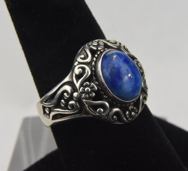 Sterling Silver Lapis Lazuli Ring - Size 8