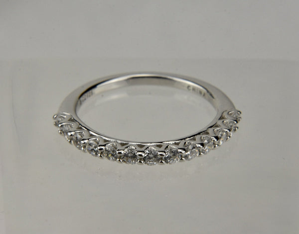 Sterling Silver Cubic Zirconia Band Ring - Size 5