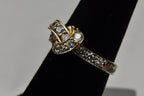 Tied Knot Ring - Gold Tone Sterling Silver with Cubic Zirconia - Size 6.25