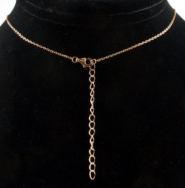 Copper Tone Sterling Silver Chain and Heart Pendant Necklace
