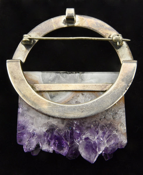 Silver Amethyst Brooch/Pendant