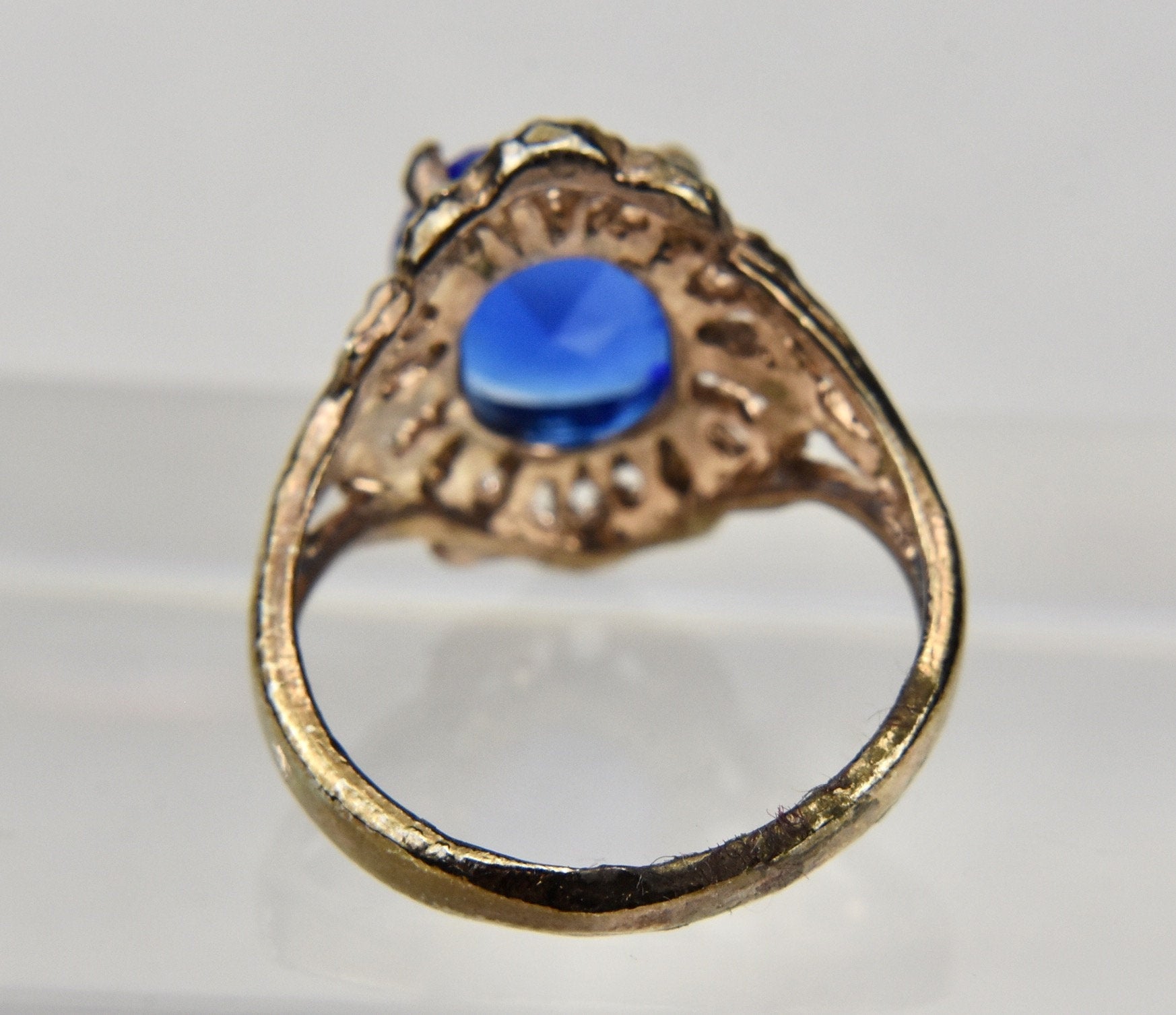 Simulated Sapphire Costume Ring - Size 8