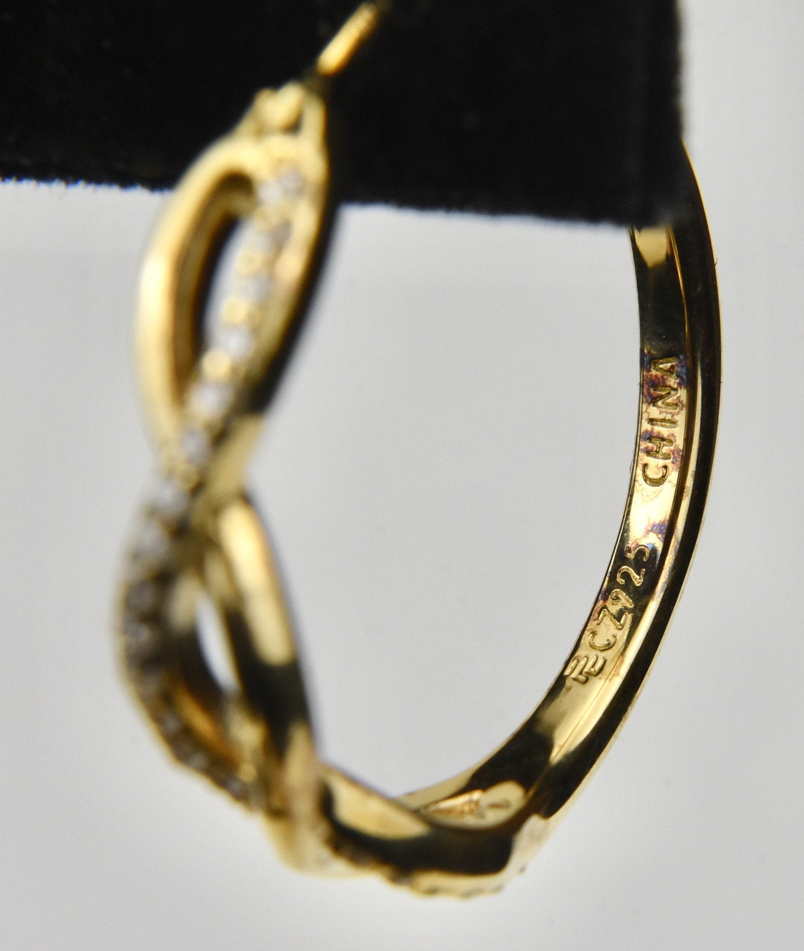 Gold Tone Sterling Silver Cubic Zirconia Braided Hoop Earrings