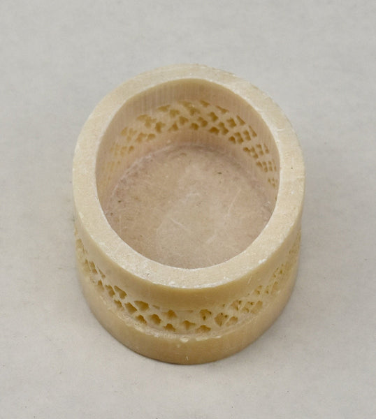 Carved Soapstone Inlay Trinket Box
