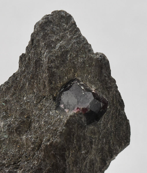 Large Raw Garnet in Biotite Mica Black Schist