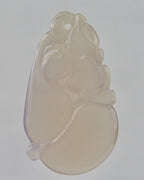 Light Purple/Yellow Carved Jade Pendant