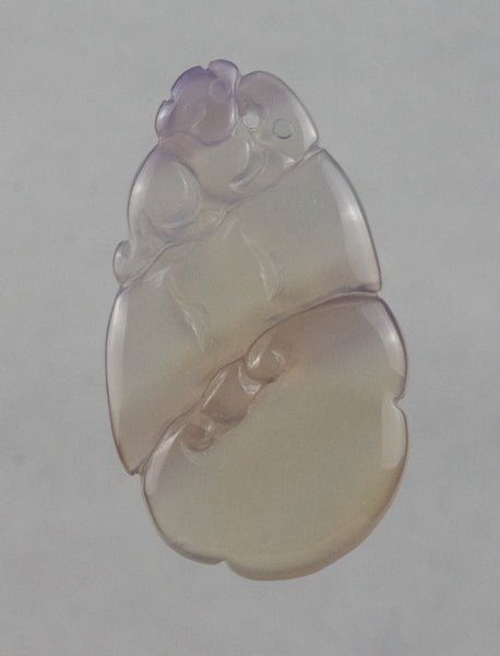 Stunning Carved Striated Colored Jade Pendant