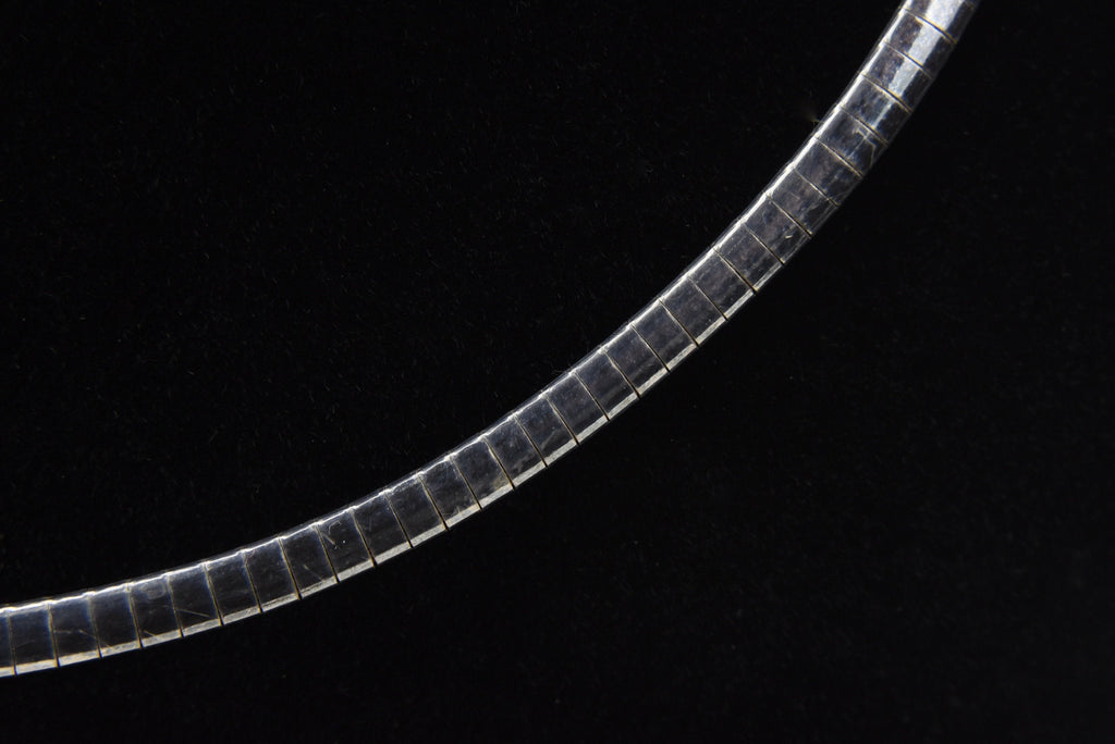 Sterling Silver Italian Omega Link Chain Necklace - 18"