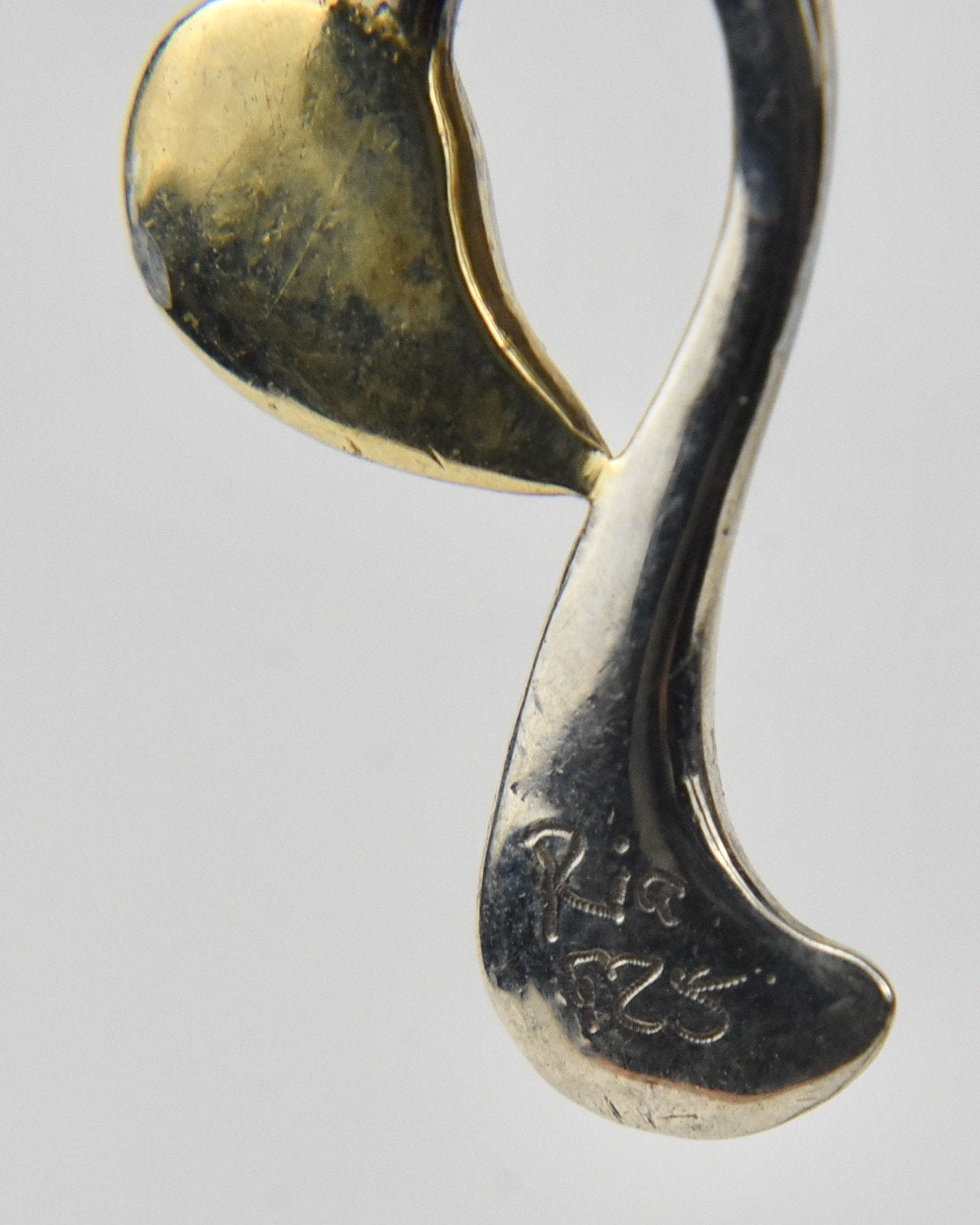 Sterling Silver and Gold Tone Heart Earrings