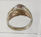 Sterling Silver Gold Tone Wave Ring - Size 7.25
