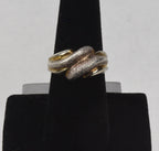 Sterling Silver Gold Tone Wave Ring - Size 7.25