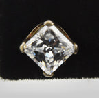 Pair of Sterling Silver Square Cut Cubic Zirconia Stud Earrings