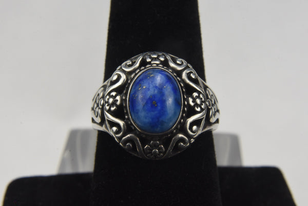 Sterling Silver Lapis Lazuli Ring - Size 8