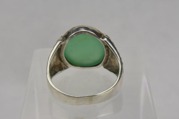 Sterling Silver Chrysoprase Ring - Size 10