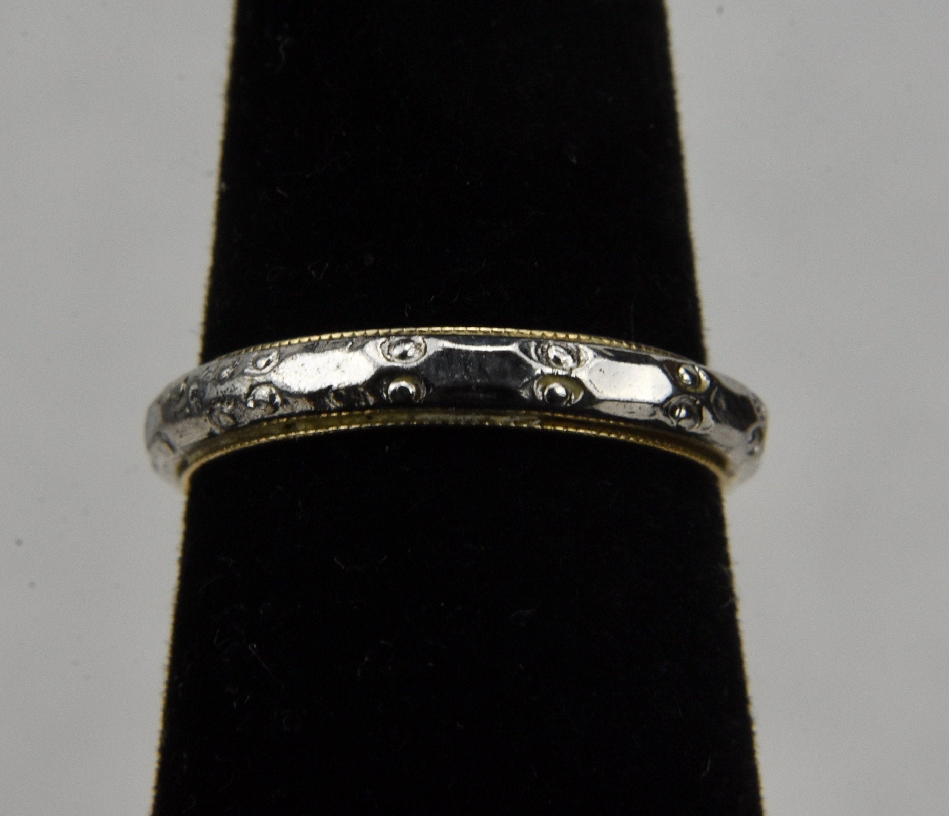 10k GF and Sterling Silver Rivet Band Ring - Size 4.75