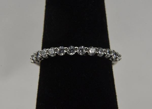 Sterling Silver Cubic Zirconia Band Ring - Size 5