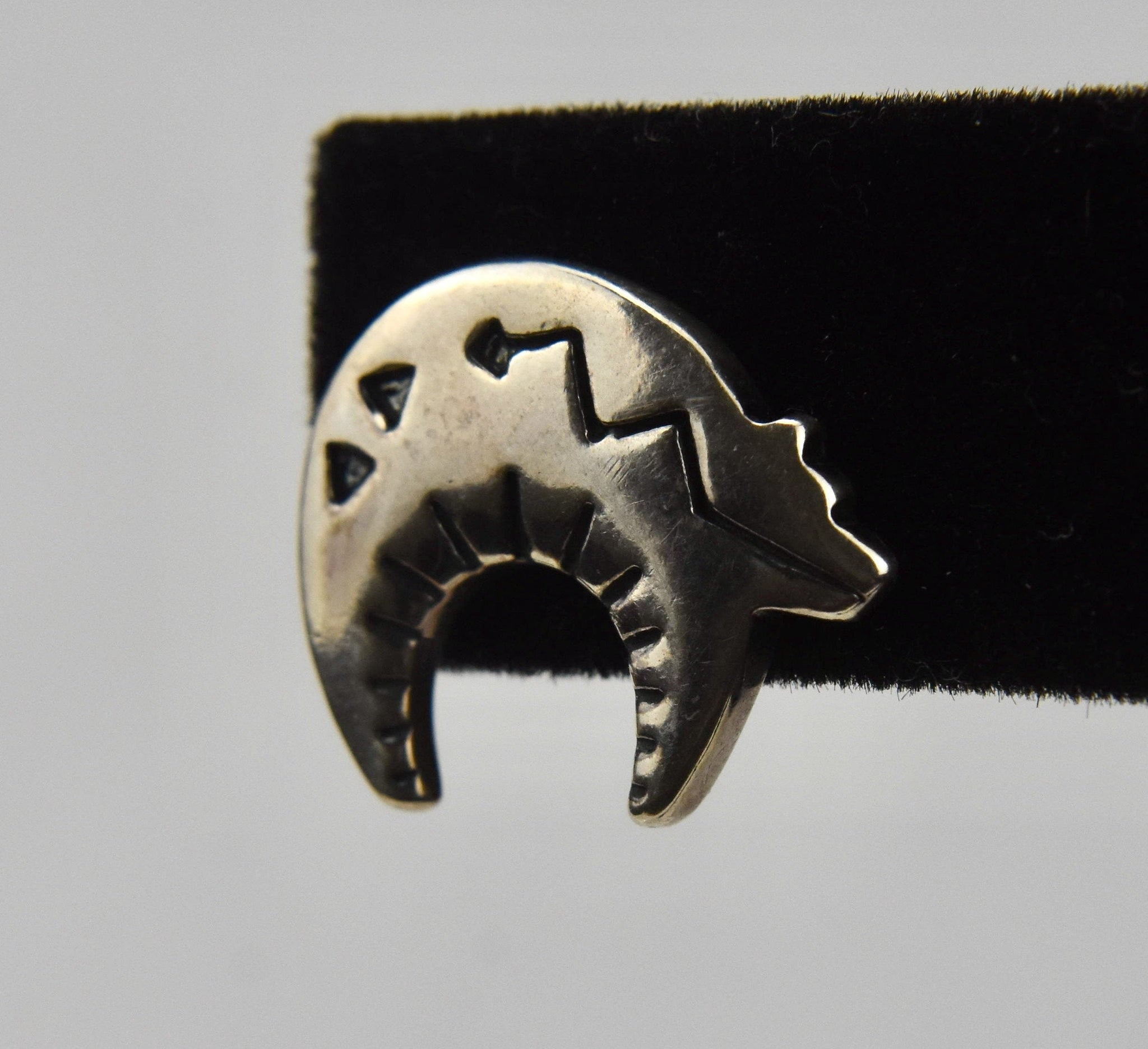Sterling Silver Zuni Totem Bear Stud Earrings