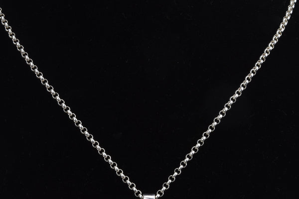 RLM Studio - Sterling Silver Fan Pendant on Italian Sterling Silver Rolo Link Chain - 32"