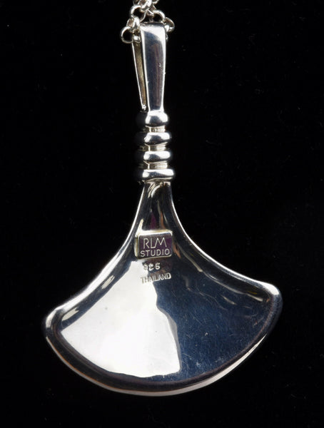 RLM Studio - Sterling Silver Fan Pendant on Italian Sterling Silver Rolo Link Chain - 32"