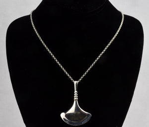 RLM Studio - Sterling Silver Fan Pendant on Italian Sterling Silver Rolo Link Chain - 32"