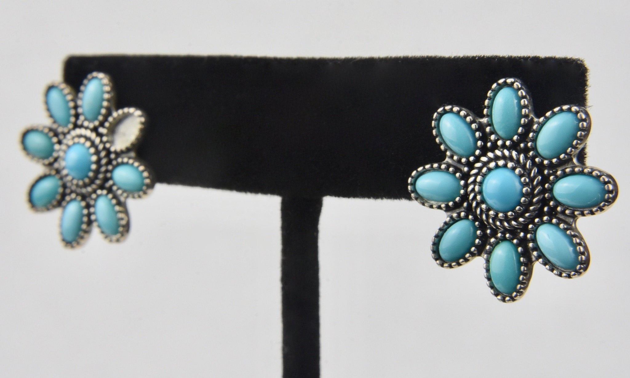 American West - Sterling Silver Turquoise Needlepoint Earrings