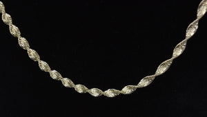 Italian Sterling Silver Twisted Link Chain Necklace - 20"